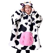 Joyfy Kids Wearable Blanket Hoodie, Warm and Cozy Flannel Sweatshirt for Gilrs and Boys Christmas Birthday Gifts