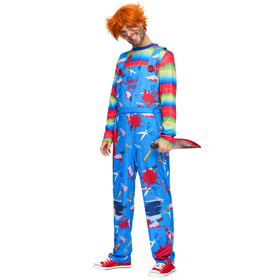 Joyfy Men Killer Doll Costumes, Creepy Doll Costume for Adult Halloween Dress up Party Cosplay, Family Matching Costumes