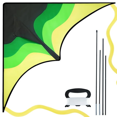 Joyfy Large Delta Kite Gradient, Easy to Fly for Kids and Adults, Large Beach Kite with 328 ft String for Outdoor Games and Activities