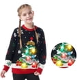 thumbnail image 1 of Joyfy Light Up Ugly Christmas Sweater with LED Christmas Tree, Black Holiday Pullover for Women, Men and Kids, 3 Light Modes, Funny Christmas Party Outfit for Family Photos, Winter Events and Gifts, 1 of 7