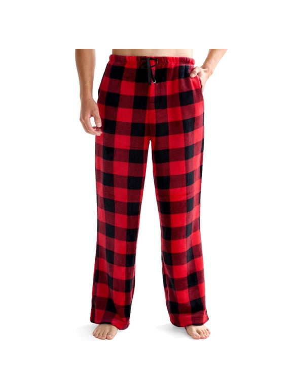 Mens Pajama Pants Soft Flannel Fleece Pajama Bottoms Sleep & Lounge Pants with Pockets and Drawstring