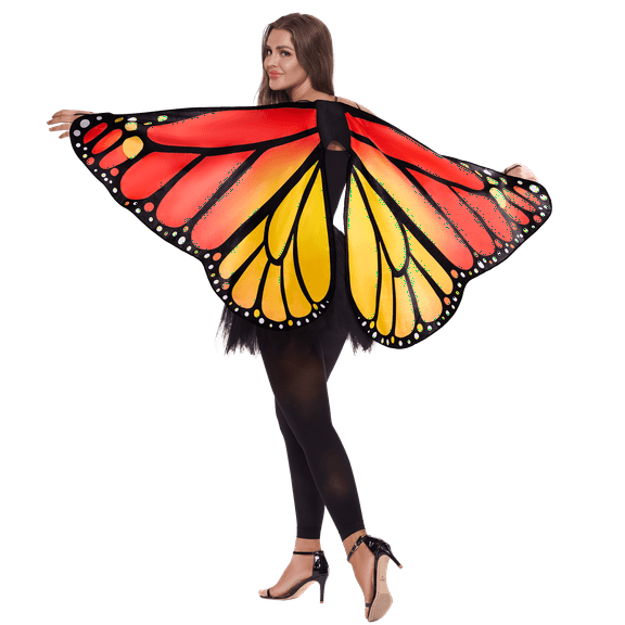 Joyfy Halloween Monarch Butterfly Wings, Women's Butterfly Costume, Perfect for Halloween Adult Dress up Costumes