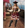 thumbnail image 1 of Joyfy Pirate Costume for Women Halloween Adult Pirate Dress with Pirate Hat for Halloween Costume Party Fancy-Dress Costume, 1 of 8
