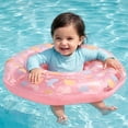 thumbnail image 1 of Joyfy Pool Float with Double Air Chambers, Inflatable Swimming Float with Safety Seat, Tropical Leaves Design Swim Float Ring Swimming Pool Accessories, 1 of 7