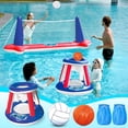 thumbnail image 1 of Joyfy Pool Toys with Pool Volleyball & Pool Basketball Hoop, Summer Pool Game for Kids and Pool Floats Adults - Red, 1 of 9