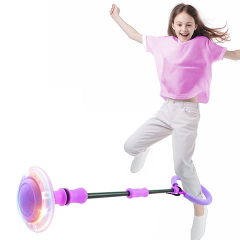 Joyfy Purple Ankle Skip Ball with Flashing Lights, Skip Jump Sports Toy for Kids , Birthday Gifts for Girls Age5+,Active Games,Each Jumping Toy,Fat Burning Games