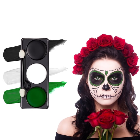 Joyfy 7 oz Halloween Makeup Palette,Halloween Face Painting Kit SFX Makeup with Double-headed Brush for Zombie Vampire Cosplay for Adult