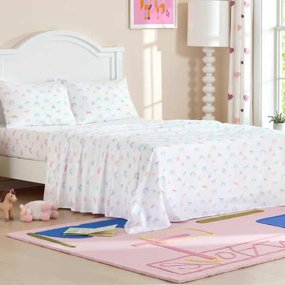 Joyfy Rainbow Full Size Sheet Set for Teens – 4Pcs Soft Microfiber Bedding, Deep Pocket Fits 16" Mattress, Wrinkle Free Breathable & Fade Resistant – Cozy Sheets for Boys Girls Dorm Room