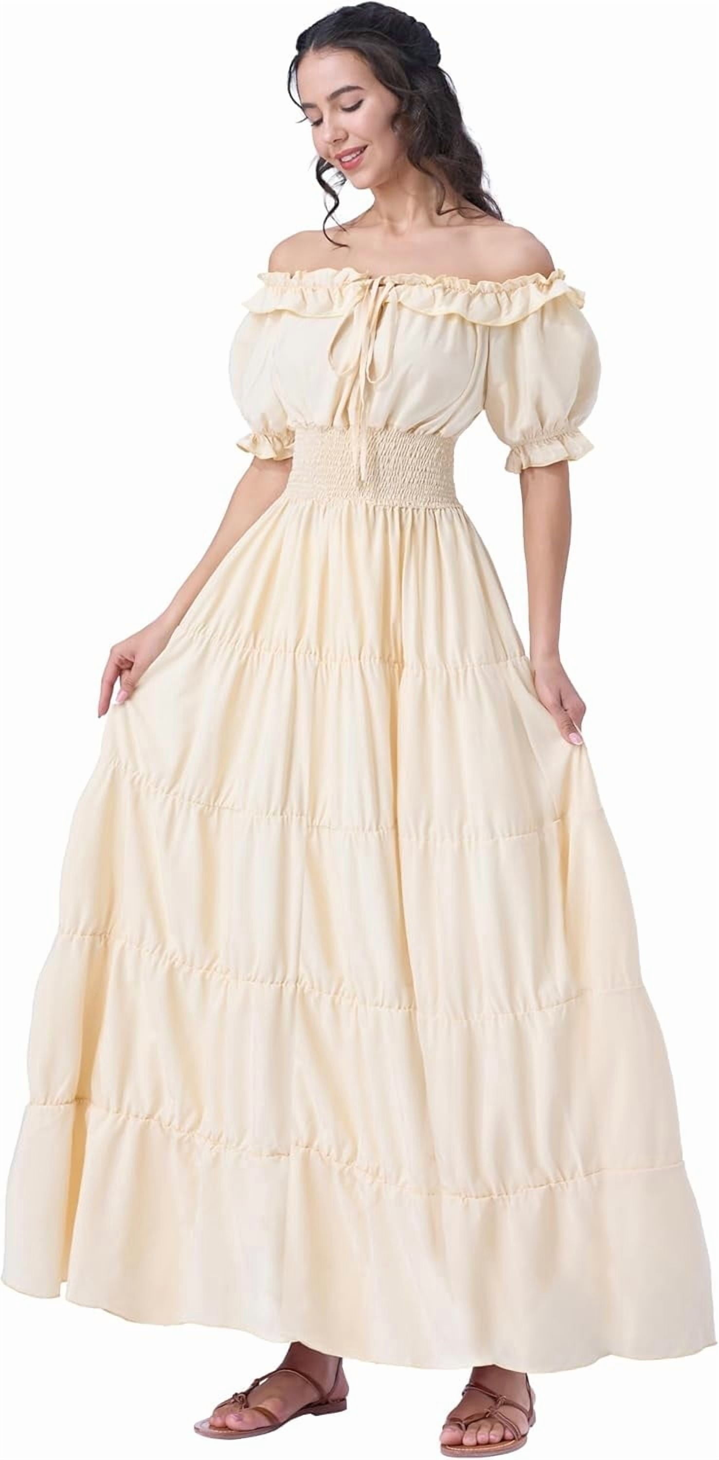 Renaissance Costume Women Medieval Chemise Dress Peasant Tops Irish under Dress