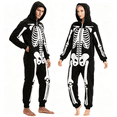 thumbnail image 1 of Joyfy Skeleton Costume for Adult Unisex Zip-Up Hooded Jumpsuit Pajama for Halloween Party Cosplay and Themed Events, 1 of 9