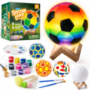 Joyfy Soccer Ball Paint Your Own Lamp Kit,DIY 3D Soccer Night Light Arts and Crafts for Kids Ages 6-12, Perfect Christmas Birthday Gift for Boys and Girls