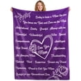 thumbnail image 1 of Joyfy Mother's Day Blanket Gifts, 50" x 60" Soft Flannel Birthday Gift for Mom from Daughter Son - Purple, 1 of 8
