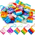 thumbnail image 1 of Joyfy Square Pop Fidget Keychain Mini Fidget Toys Bulk 30 Pack Party Favors for Kids, Goodie Bag Stuffers Pop Fidget Toys for Classroom Prizes Sensory Toy Packs, 1 of 8