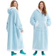 thumbnail image 1 of Joyfy SWearable Blanket Hoodie for Women Men Gifts for Women Mom Wife Sherpa Fleece Long Hooded Blanket Sweatshirt Cozy Sherpa Wearable Throw with Pocket & Sleeves for Adult(Sky blue,Regular), 1 of 7