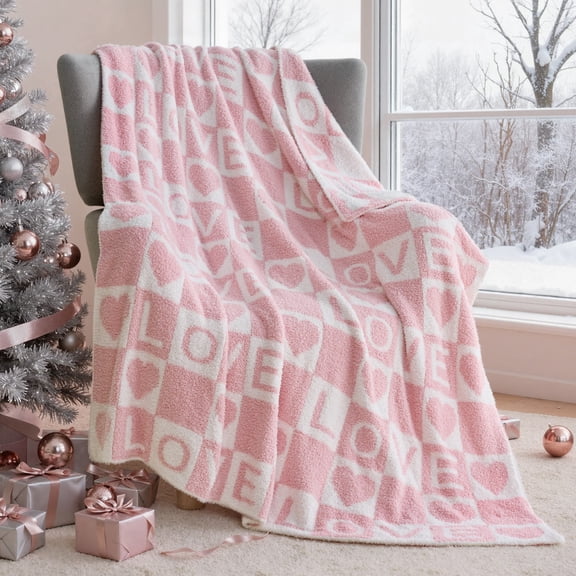 Joyfy Throw Blanket for Couch,Bed,Sofa,Soft Throw Blanket Knitted,Gifts for Women Mom Girls,Throw Home Room Decor Aesthetic for Women Christmas Birthday Gifts 50x60 in