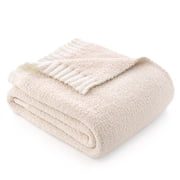 Joyfy Throw Blanket for Couch,Bed,Sofa,Beige Knitted Blanket,Super Soft Throw Blanket Knitted,Gifts for Women Mom Girls,Throw Home Room Decor Aesthetic for Wome