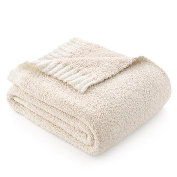 Joyfy Throw Blanket for Couch,Bed,Sofa,Beige Knitted Blanket,Super Soft Throw Blanket Knitted,Gifts for Women Mom Girls,Throw Home Room Decor Aesthetic for Women Christmas Birthday Gifts 50x60 in