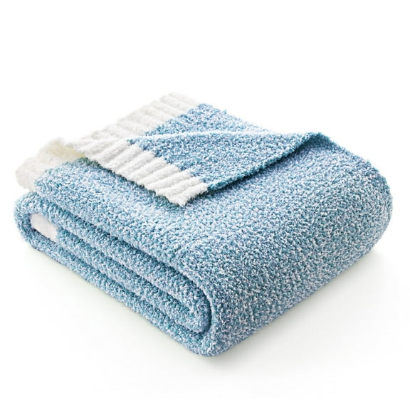 Joyfy Throw Blanket for Couch,Bed,Sofa,Blue Knitted Blanket,Super Soft Throw Blanket Knitted,Gifts for Women Mom Girls,Throw Home Room Decor Aesthetic for Women Mothers Christmas Birthday Gifts 50x60