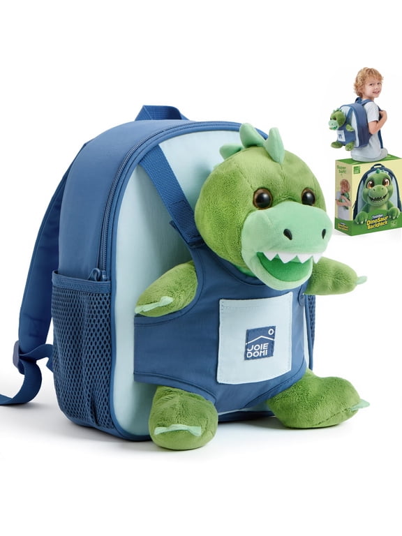 Toddler Backpack with Dinosaur Toys for 2 3 Year Old Boys, Soft Plush Dinosaur Stuffed Backpack with Detachable Toy for 2 Year Old Boy Birthday Gift, Perfect for Daycare Preschool Travel