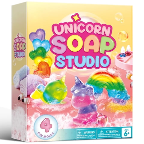 Joyfy Unicorn DIY Soap Making Kit, Includes 4 Molds & 10 Soap Bases for Creative Art Projects, Christmas Birthday for Girls Age 6+