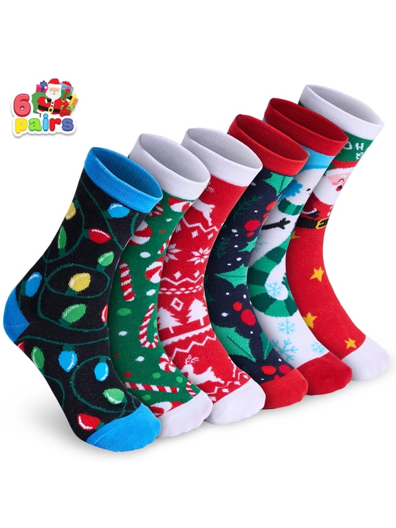 6 Pairs Christmas Socks Women, Plush Crazy Novelty Christmas Socks, Women's Holiday Christmas Socks, Christmas Gifts