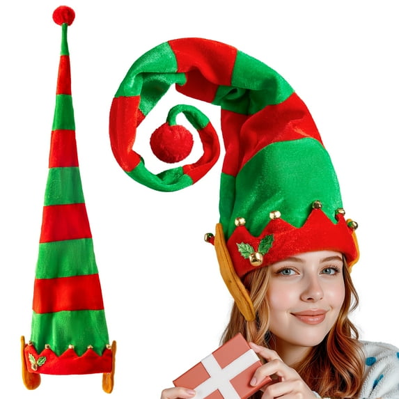 Joyfy Christmas Hats,Elf Felt Hats for Adults Funny Hats for Christmas Holiday Party Costume Favors Gifts Accessoriess