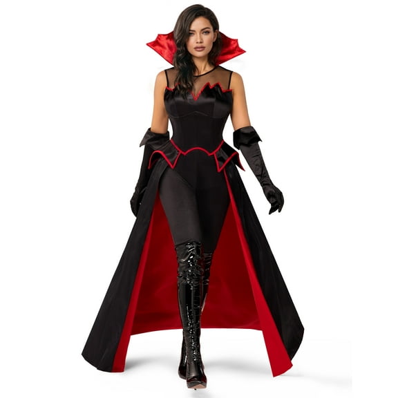 Joyfy Vampire Costume for Women Plus Size, Vampiress Queen Costume Halloween Costume for Fancy Party Dress up Cosplay