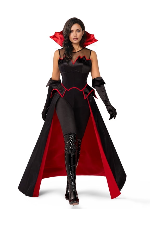 Vampire Costume for Women Plus Size, Vampiress Queen Costume Halloween Costume for Fancy Party Dress up Cosplay