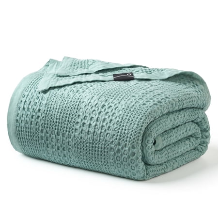 Joyfy Waffle Blanket - Turkish Cotton Soft Sage Green Blanket