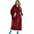 thumbnail image 1 of Joyfy Wearable Blanket Hoodie, Long Hooded Blanket Sweatshirt, Oversize Hoodie for Women and Men,Clothing Gift for Women Men Mom Dad,Giant Hood Pocket and Sleeves for Adult(Burgundy,Regular), 1 of 9