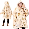 thumbnail image 1 of Joyfy Wearable Blanket Hoodie, Long Hooded Blanket Sweatshirt, Oversize Hoodie for Women and Men,Clothing Gift for Women Men Mom Dad,Giant Hood Pocket and Sleeves for Adult, 1 of 7
