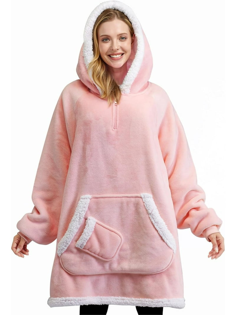 Joyfy Wearable Blanket Hoodie,Oversize Hoodie Fleece Sweatshirt