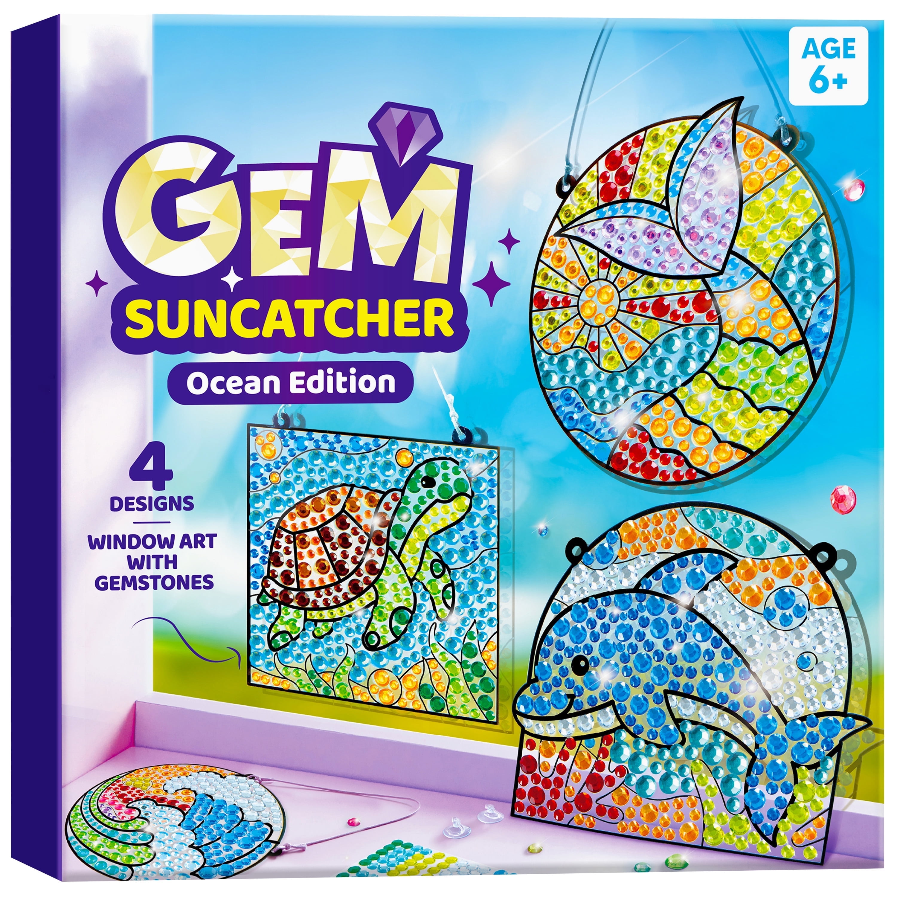 Joyfy 4-Piece Sea Creature Suncatcher Art & Craft Kit, Creative