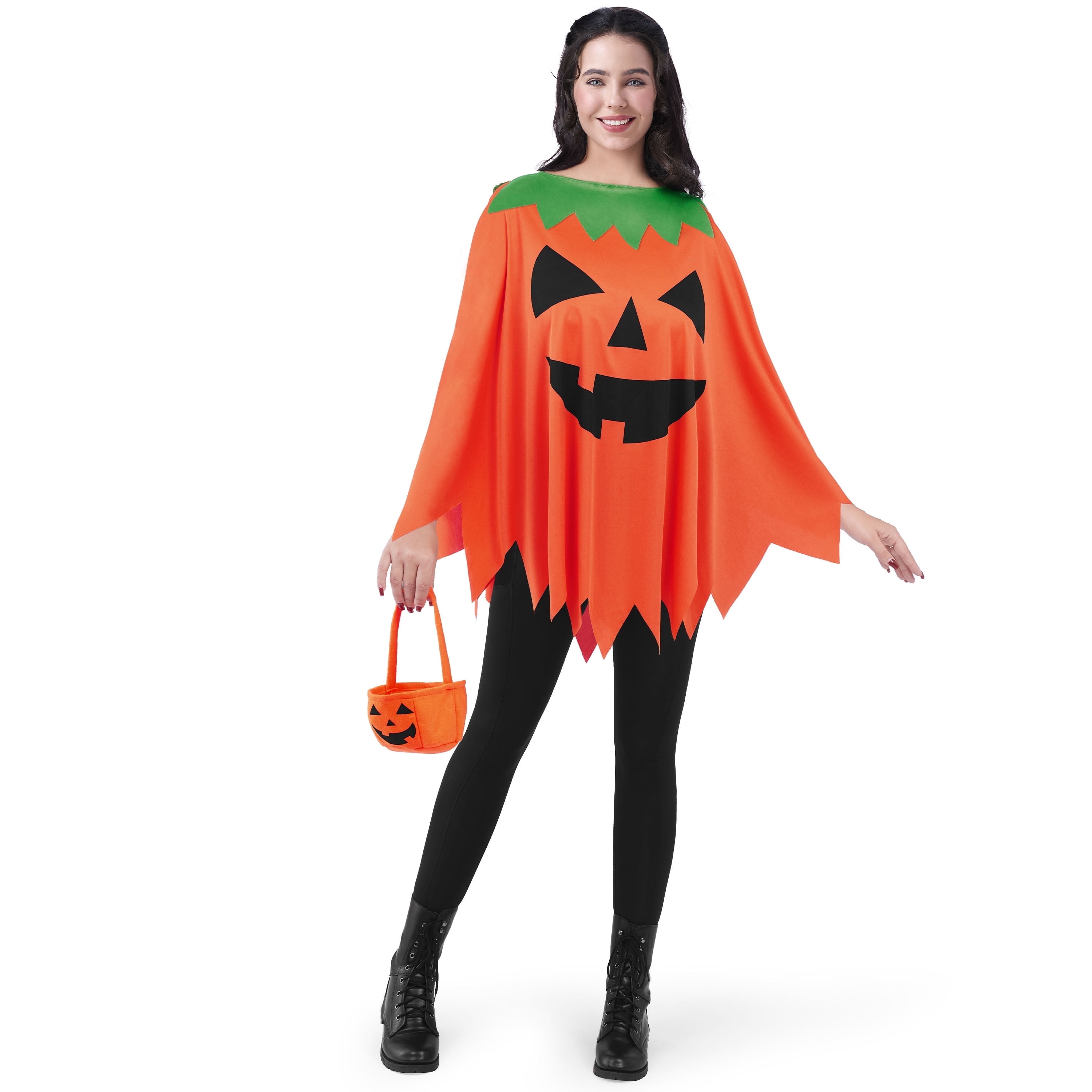 pumpkin ladies fancy dress Joyfy Women Poncho Costume Adult, Pumpkin Costume Halloween Costumes for Women Cosplay Burning Man