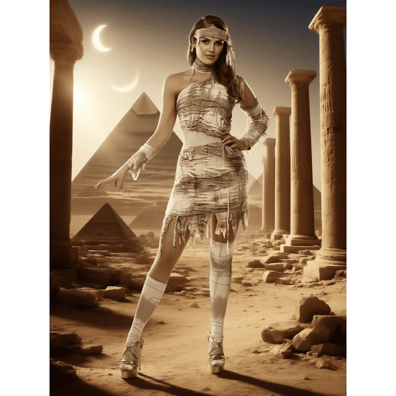 Joyfy Women's Mystical Mummy Costume Halloween Fancy-Dress Costume Party Cosplay