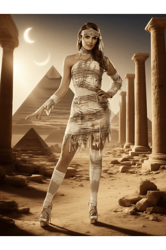 Women's Mystical Mummy Costume Halloween Fancy-Dress Costume Party Cosplay