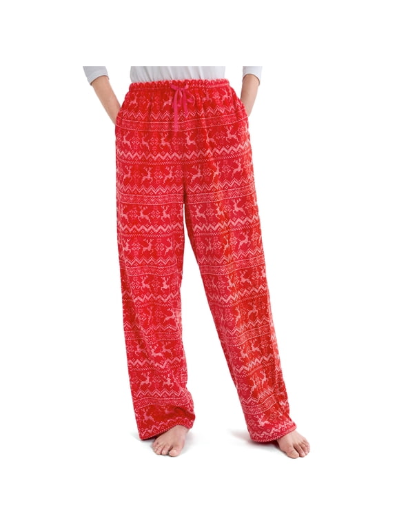 Women's Soft Flannel Fleece Pajama Pants with Pockets and Drawstring, Sleep and Lounge Bottoms