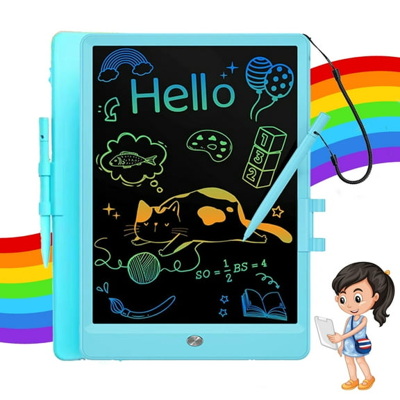 Joyggle LCD Writing Tablet, 10 inch Large Colorful Screen Writing Pad Drawing Pad, Doodle and Scribbler Board for Kids, Educational Learning Toys School Gifts for 3-12 Year Old Girls Boys-Blue