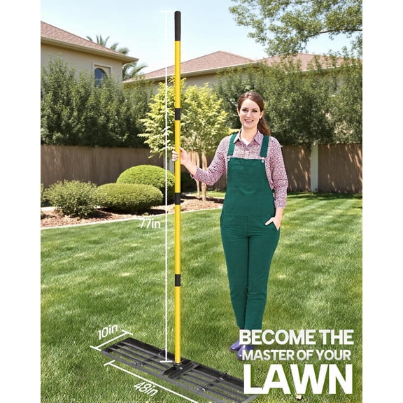 Joyhalo Lawn Leveling Rake, 36 Inch Yard Lawn Leveling for Soil with 78" Adjustable Steel Handle, Heavy Duty Effort Saving Landscape Lawn Leveler for Yard Garden Golf Course Soil Sand Dirt Grass