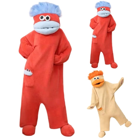 Joyioe Silly Onesie Funny Frog Pajamas Cozy Goofy Plush Fleece Hooded Big Mouth Monster One Piece Pj Unisex Adult Loungewear