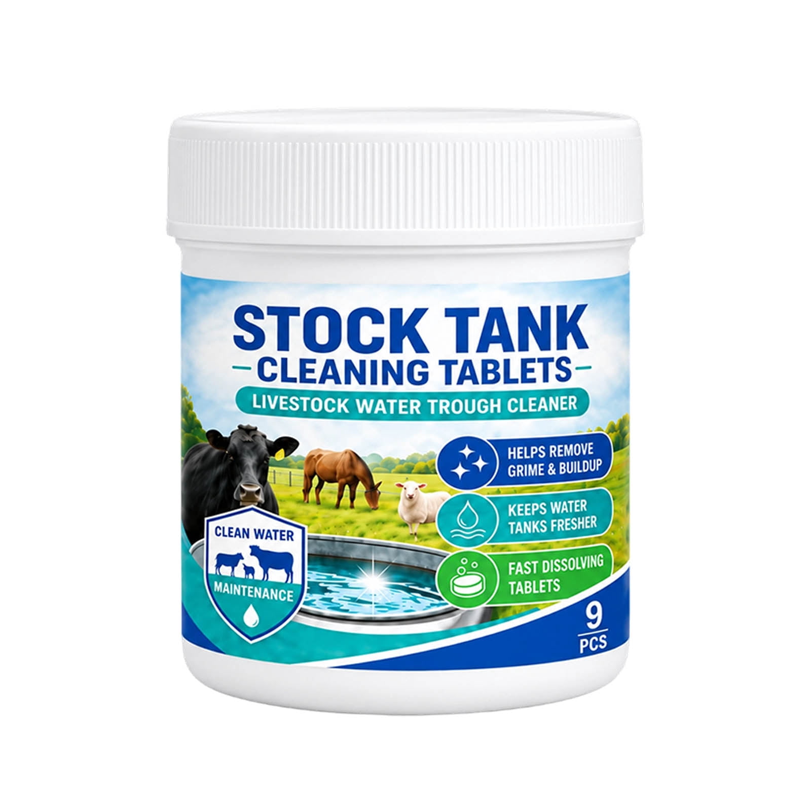 Joyioe Stock Tank Cleaning Tablets Fast Dissolving Livestock Water ...