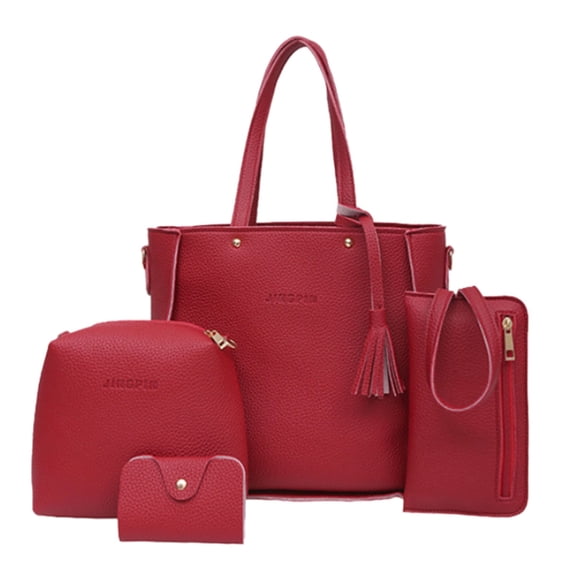 Joyioe Women 4 Piece Handbag Set PU Leather Tote Crossbody Wallet Shoulder Bags Purse Gift