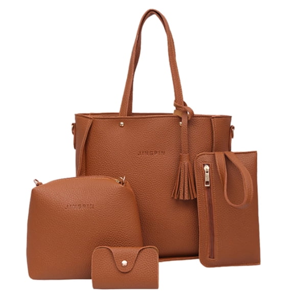 Joyioe Women 4 Piece Handbag Set PU Leather Tote Crossbody Wallet Shoulder Bags Purse Gift