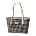 thumbnail image 1 of Joyioe Women Checkered Tote Bag Houndstooth Canvas Shoulder Handbag Retro Purse Large Capacity Casual, 1 of 5
