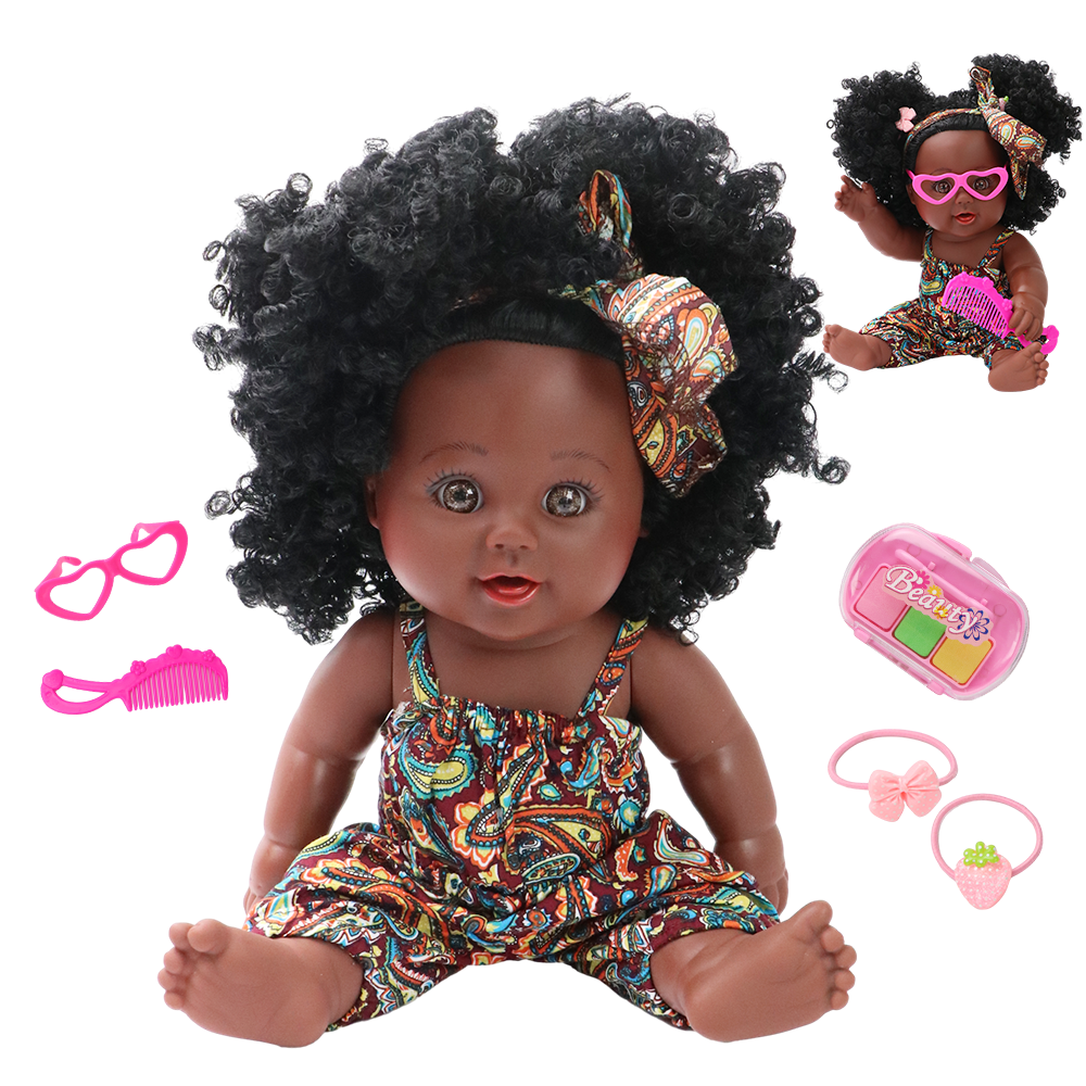 Joyivity Black Baby Doll, 12" inch American African Black Girl Doll