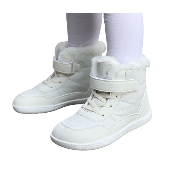 Joykidd Toddler Soft Thick Plush Winter Snow Boots High Top Hook and Loop Lightweight Hiking Boots for Outdoor Winter Daily Wear