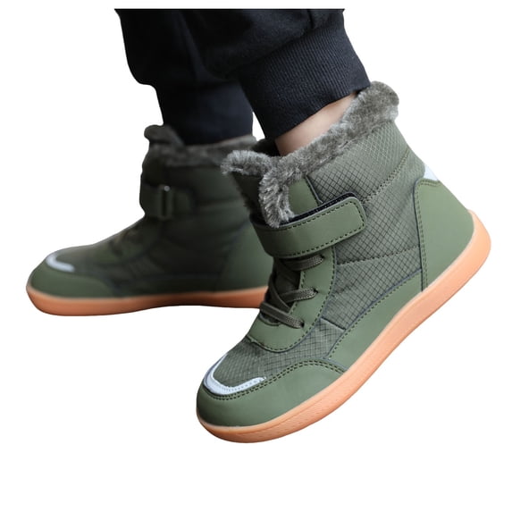 Joykidd Toddler Soft Thick Plush Winter Snow Boots High Top Hook and Loop Lightweight Hiking Boots for Outdoor Winter Daily Wear