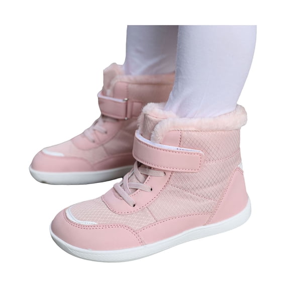 Joykidd Toddler Soft Thick Plush Winter Snow Boots High Top Hook and Loop Lightweight Hiking Boots for Outdoor Winter Daily Wear