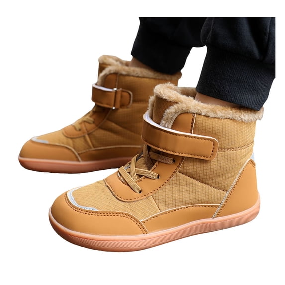 Joykidd Toddler Soft Thick Plush Winter Snow Boots High Top Hook and Loop Lightweight Hiking Boots for Outdoor Winter Daily Wear