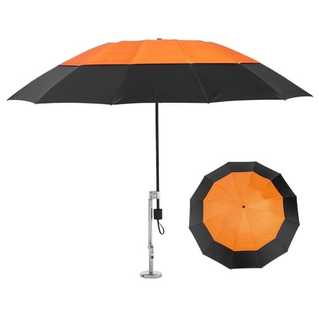 Joykiss Orange Magnetic Umbrella with Strong Magnetic Base, Windproof, Adjustable & Hands-Free Shade for Outdoor Repair Work, HVAC & Construction